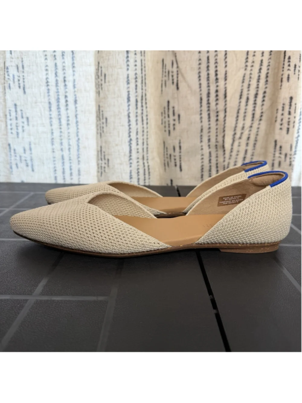 Rothy’s The D’Orsay Point Flat Conch Raffia Knit Size 9 EUC Slip On Comfort